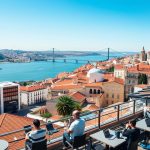 Lisbon business district with entrepreneurs working in cafes - small business ideas in Portugal for foreigners